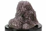 Wide, Purple Amethyst Crystal Cluster On Wood Base - Uruguay #101459-2